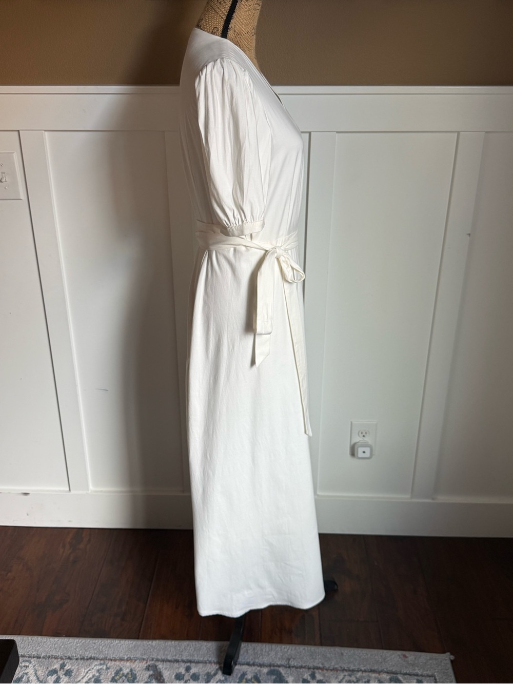 Reformation White Wrap Midi Dress XL NWT Cottagecore Capsule Cotton - Picture 7 of 11